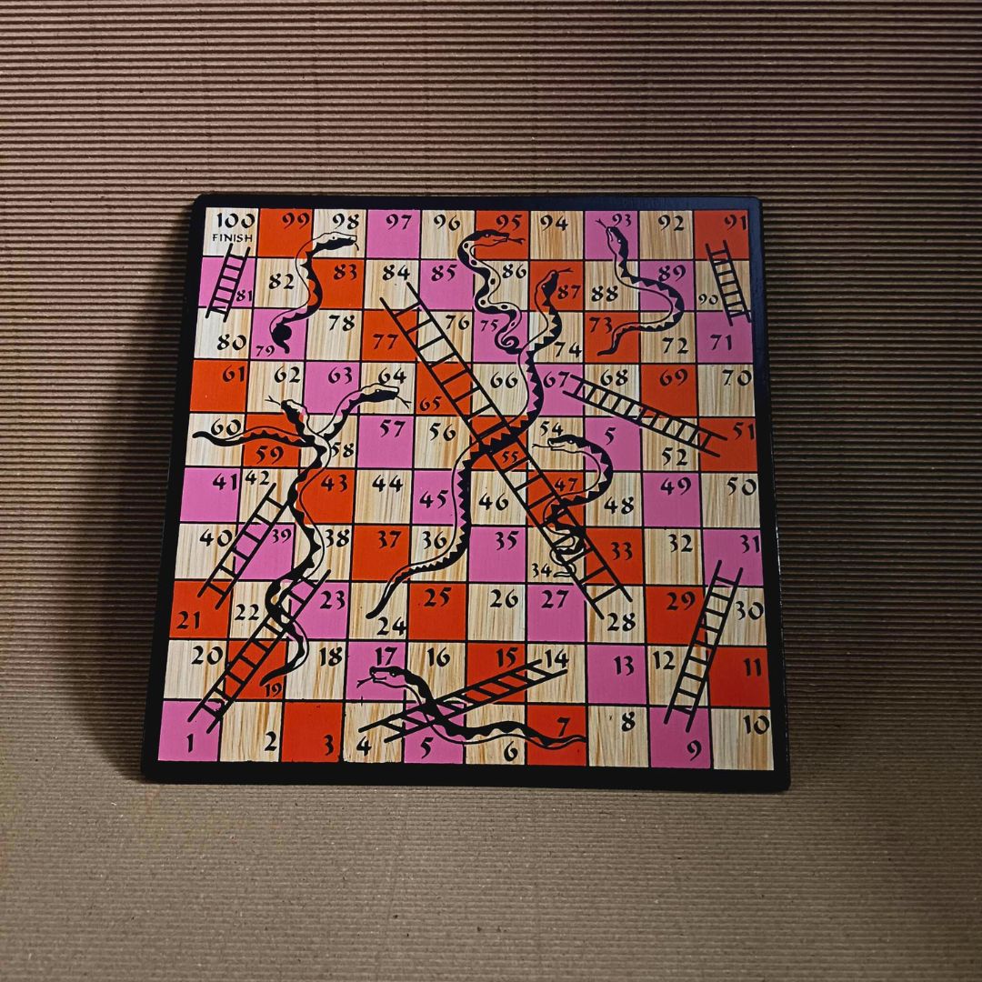 Wooden Snake and Ladder / Ludo Fun Traditional and Modern Board Game