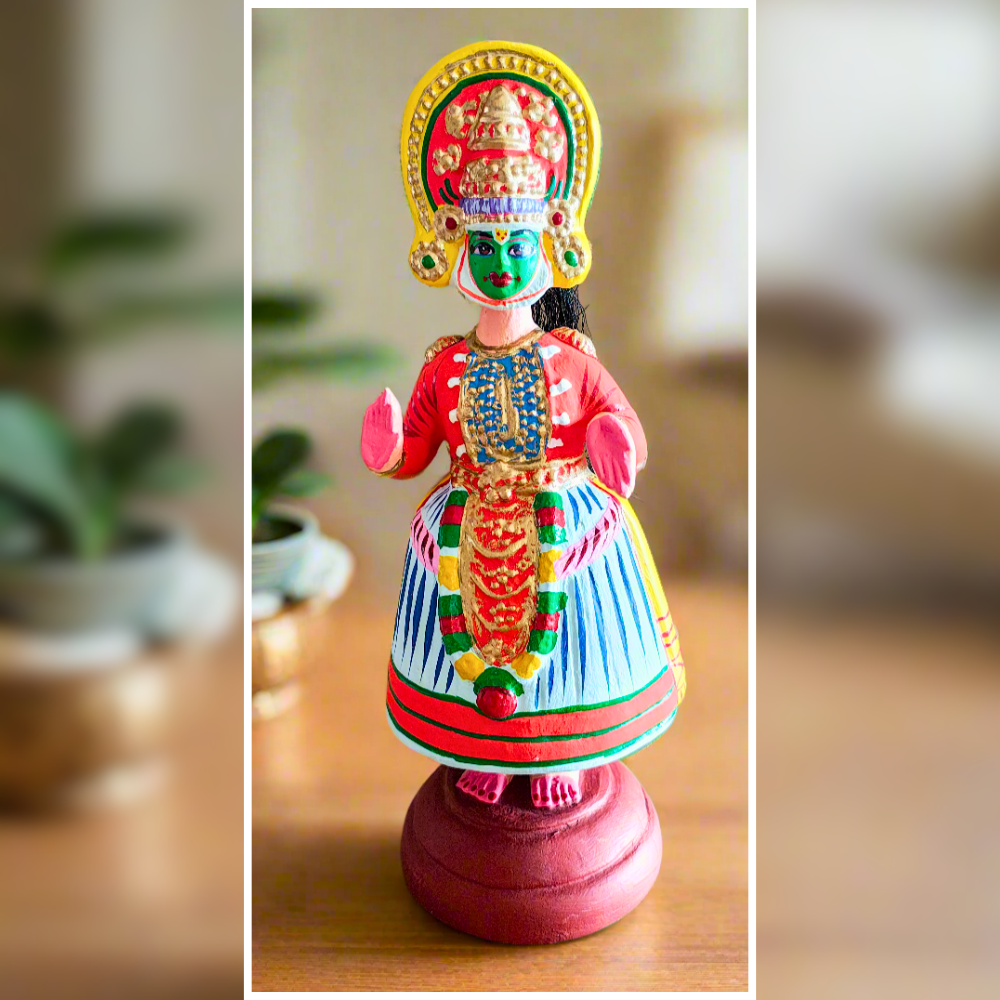 Handcrafted Dancing Rama Krishna Kathakali Set