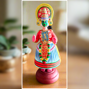 Handcrafted Dancing Rama Krishna Kathakali Set