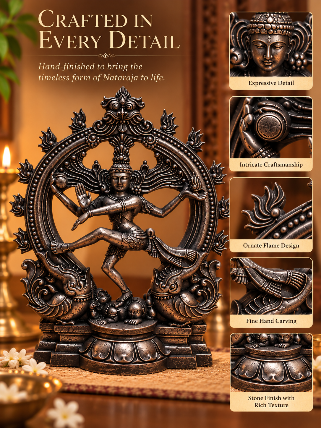 Handcrafted Shiva Nataraja Statue – Ananda Tandava