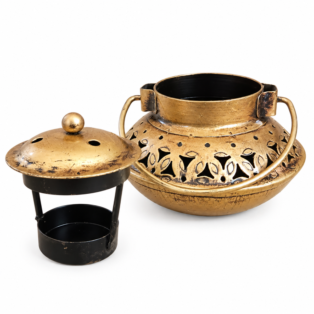 Decorative Antique-Finish Tea Light Holder