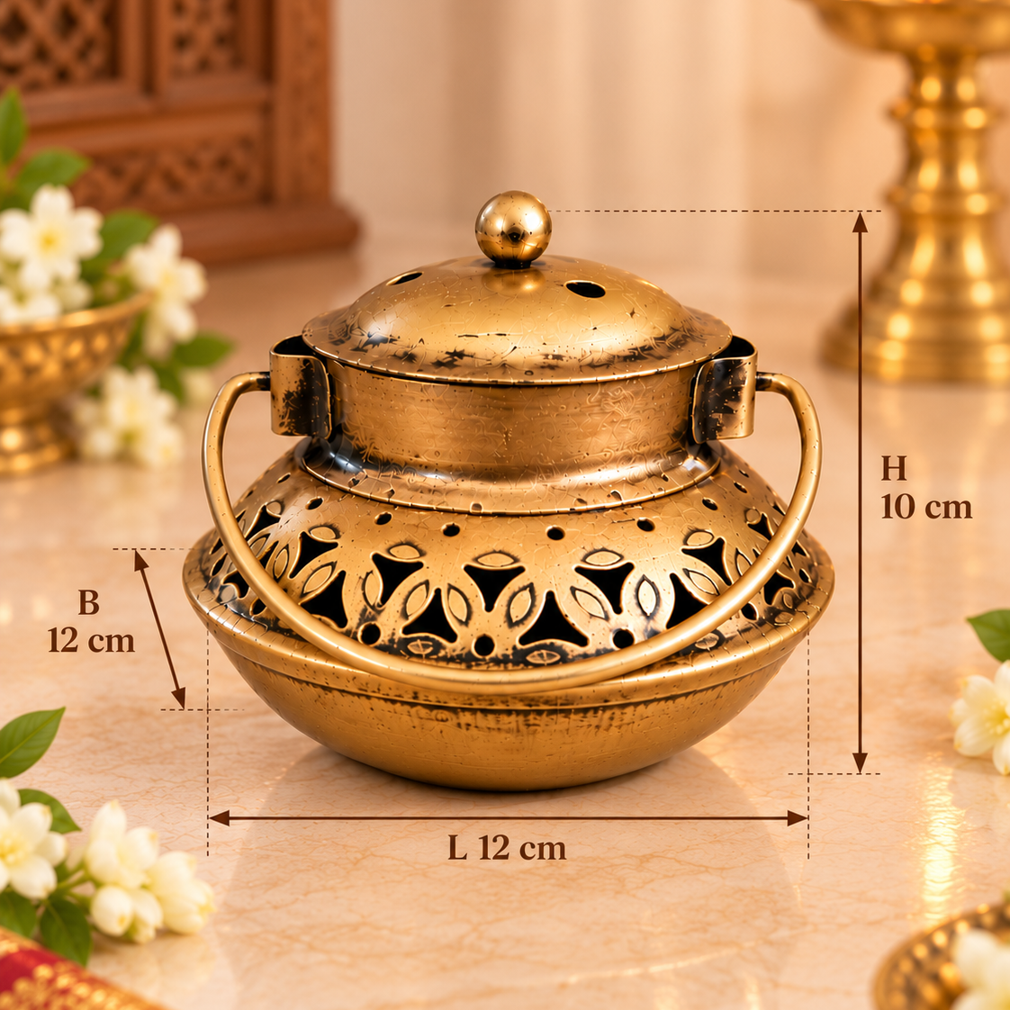 Decorative Antique-Finish Tea Light Holder