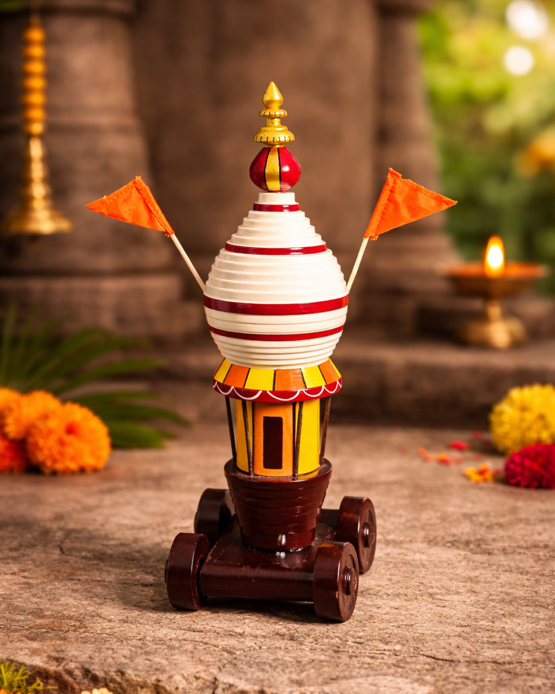 Utsav Ratha | Handcrafted Miniature Temple Chariot | Indian Festive Decor & Gift