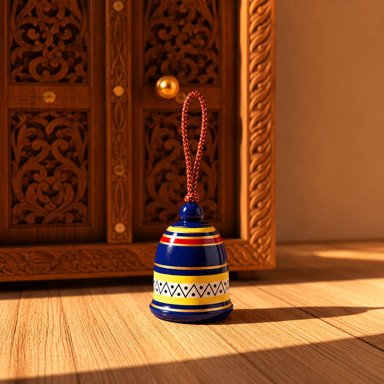 Handcrafted Wooden Traditional Bells Pair | Set of 2