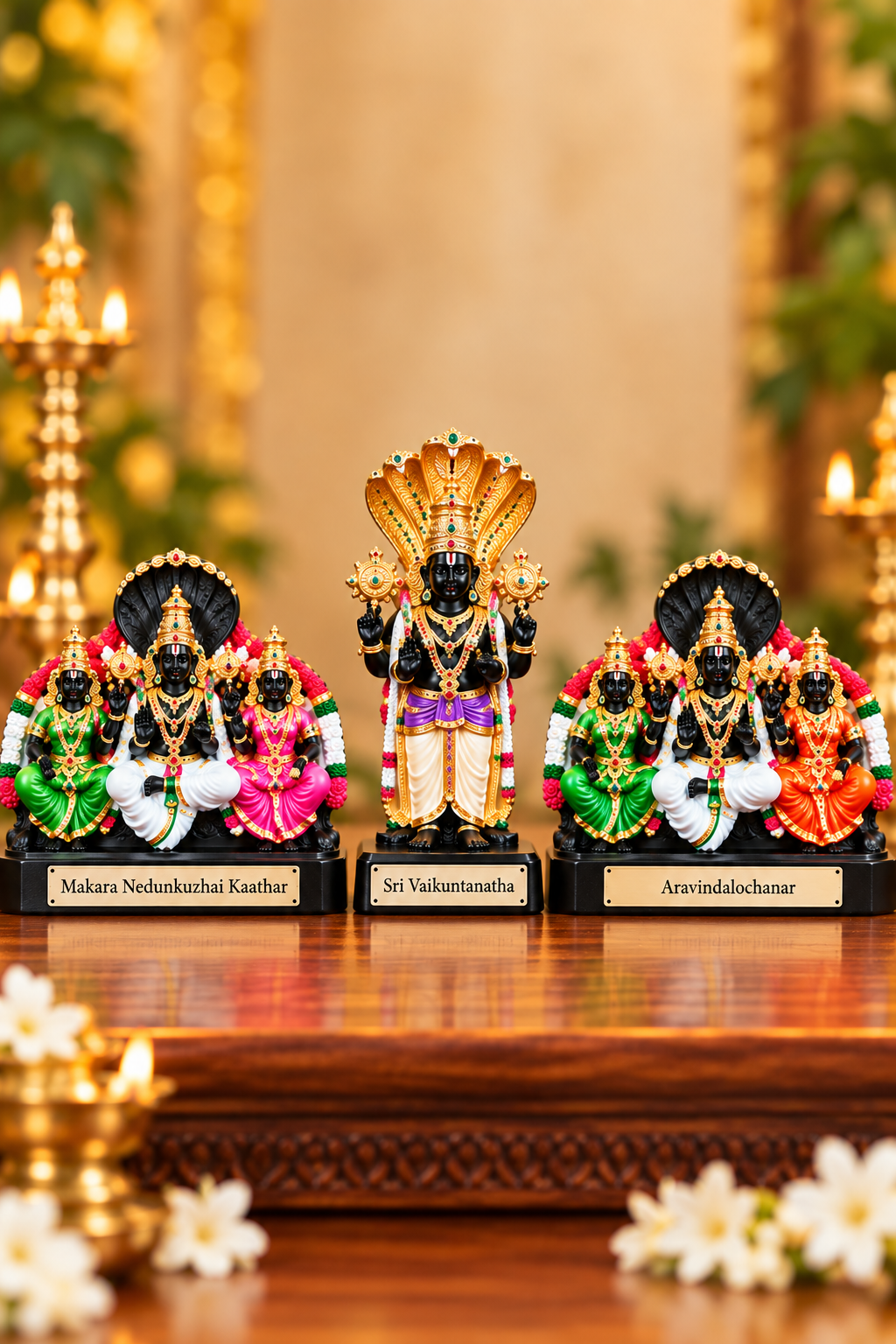 Handcrafted Nava Tirupathi Clay Idols (Set of 9) –Antique Stone Finish