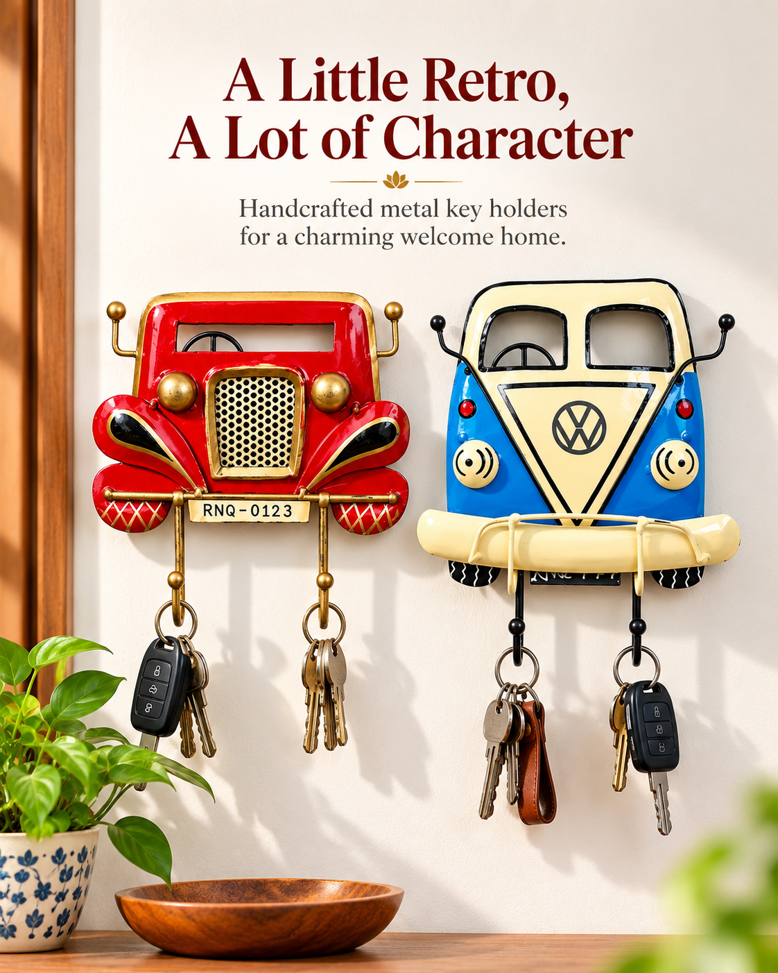 Handcrafted Retro Vehicle Metal Key Hanger – Vintage Car &  Vintage Van Wall Decor