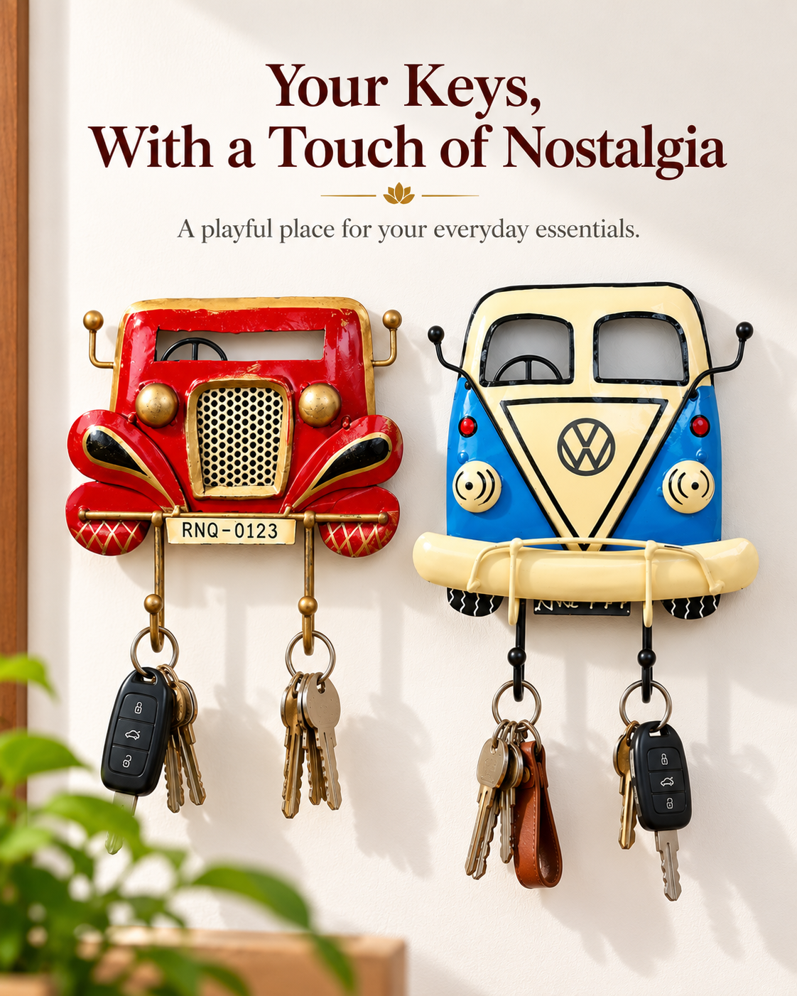 Handcrafted Retro Vehicle Metal Key Hanger – Vintage Car &  Vintage Van Wall Decor