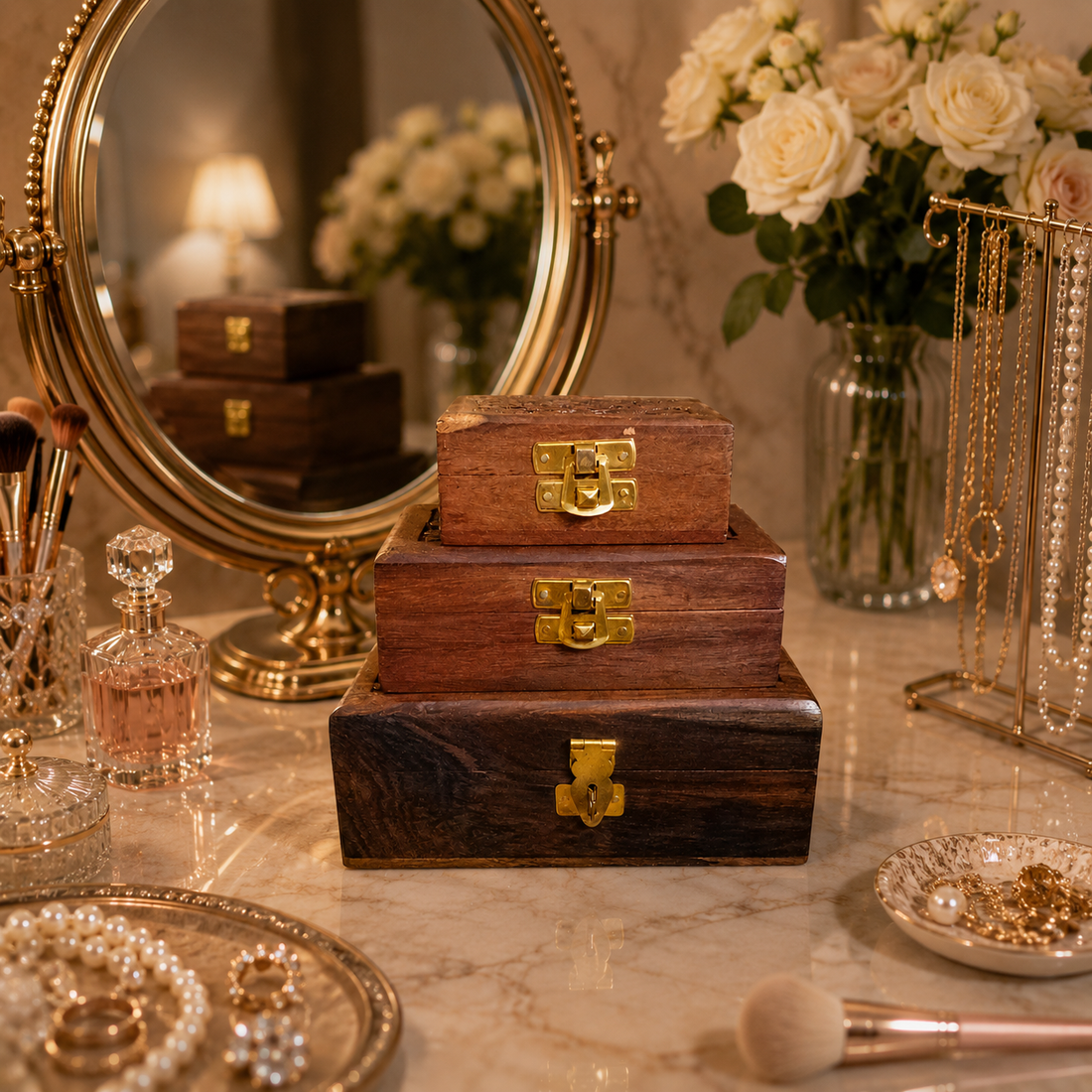 Heritage Box Set | Set of 3 Handcrafted Wooden Storage Boxes