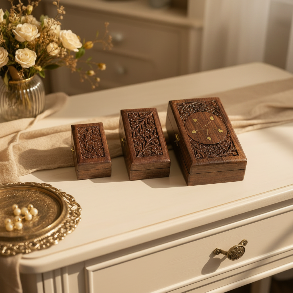 Heritage Box Set | Set of 3 Handcrafted Wooden Storage Boxes