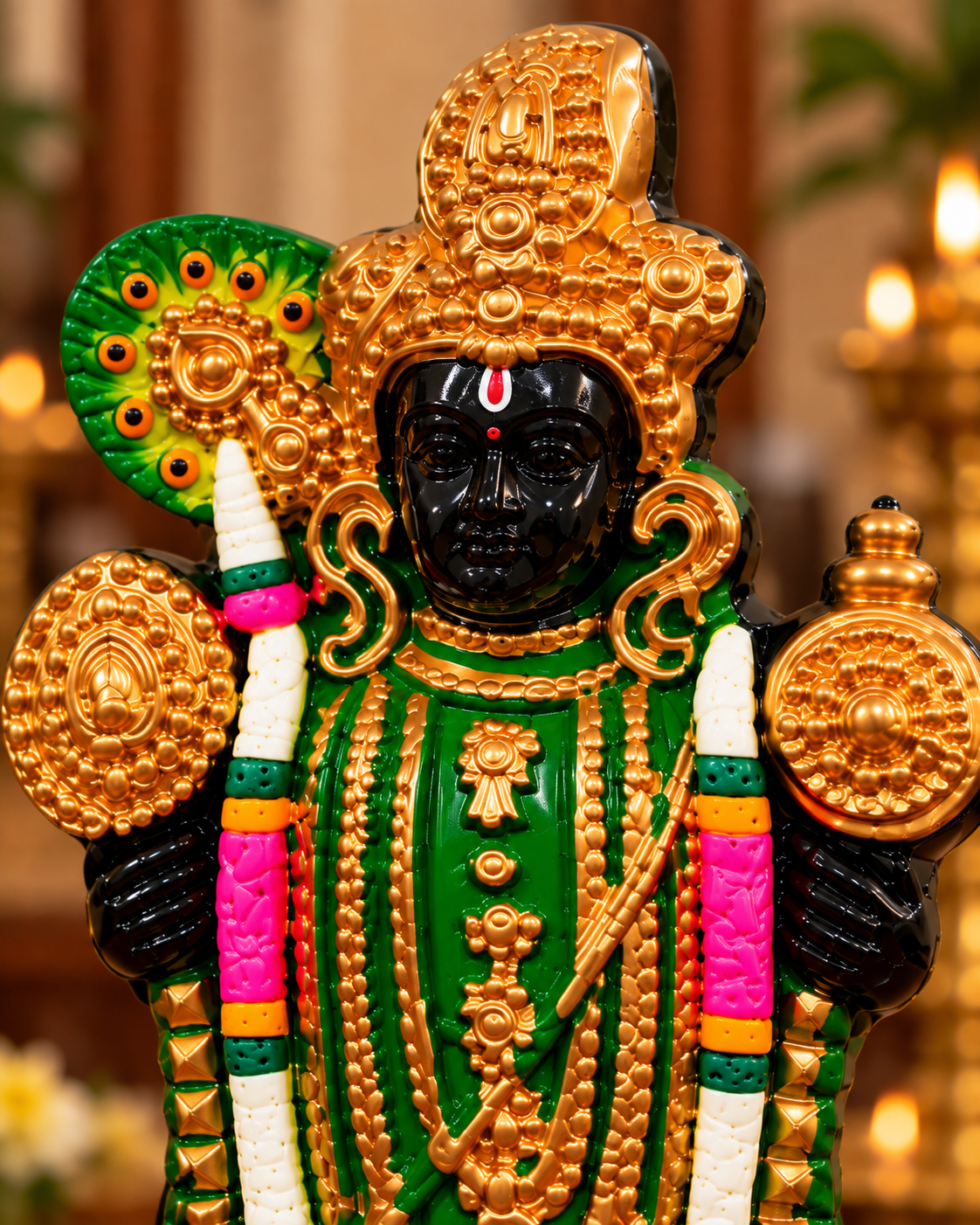 Dwarakadhish Sri Krishna – Handcrafted Clay Sculpture with Stone Finish