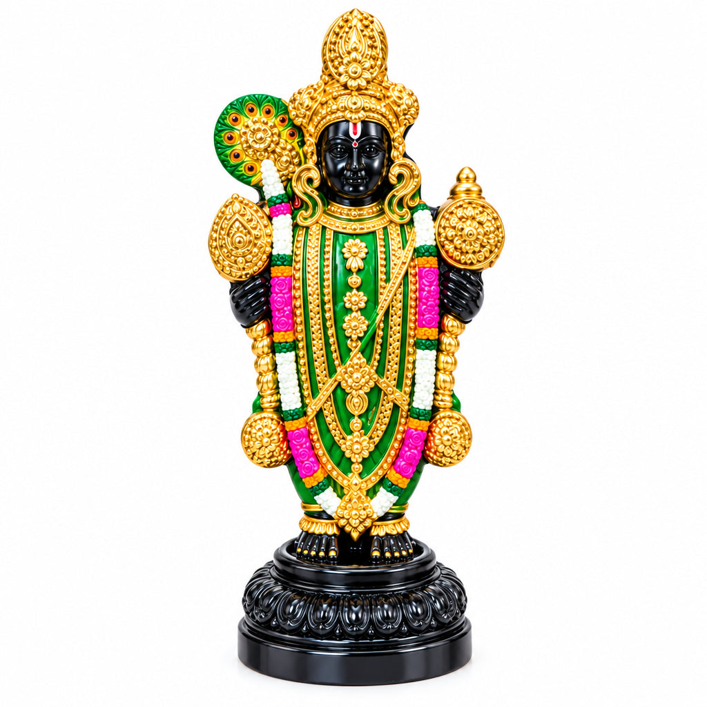 Dwarakadhish Sri Krishna – Handcrafted Clay Sculpture with Stone Finish
