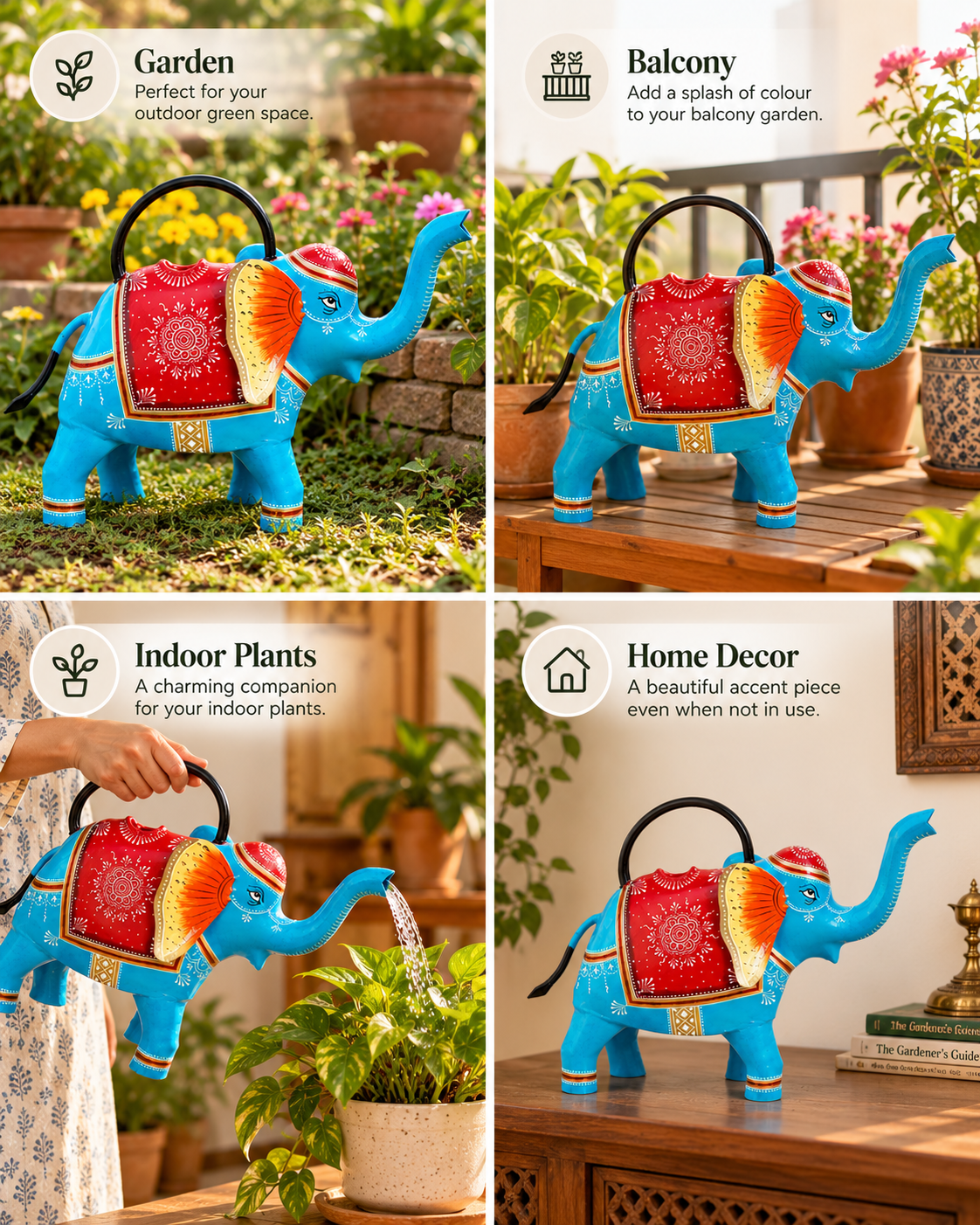 Artisanal Rajasthani Folk Art Elephant Watering Pitcher – Handcrafted Balcony & Tabletop Decor