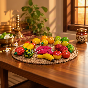 Handcrafted Clay Fruit Set – Traditional Décor