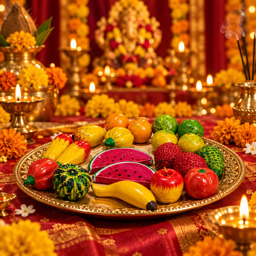 Handcrafted Clay Fruit Set – Traditional Décor