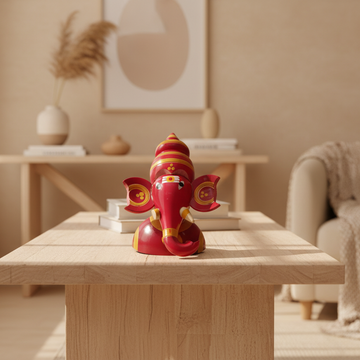 Handcrafted Wooden Ganesha – Traditional Idol