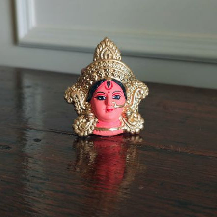 Divine Handcrafted Clay Goddess Durga Face | Makhavada | Mukhavada