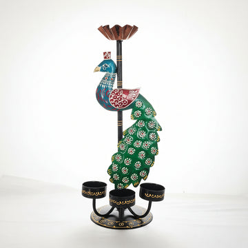 Mayura Diya Stand – Peacock Wall Light Holder