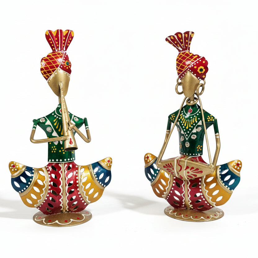Rajasthani Sangeet Figurines – Handcrafted Metal Musicians