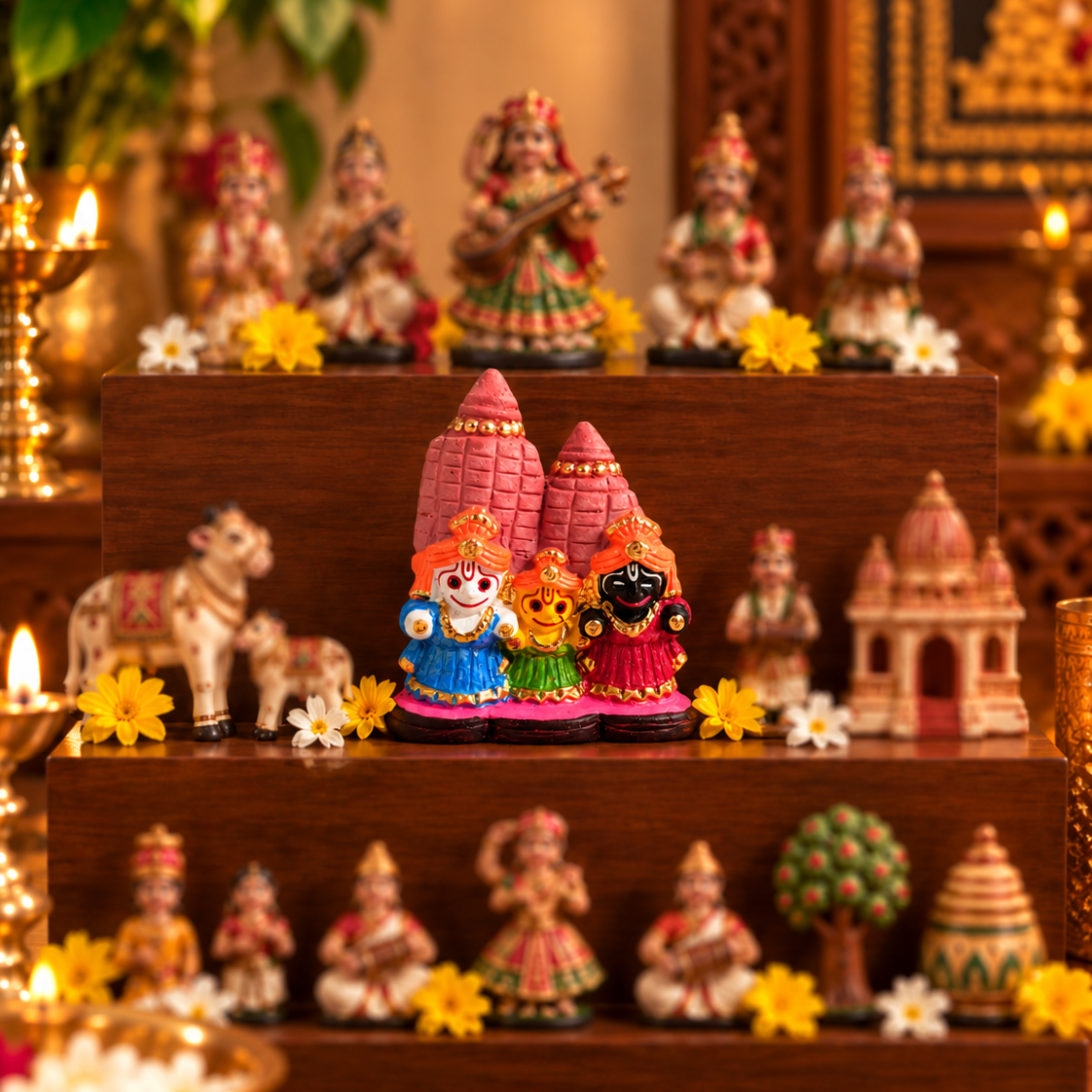 Mini Puri Jagannath – Handcrafted Clay Divine Trio