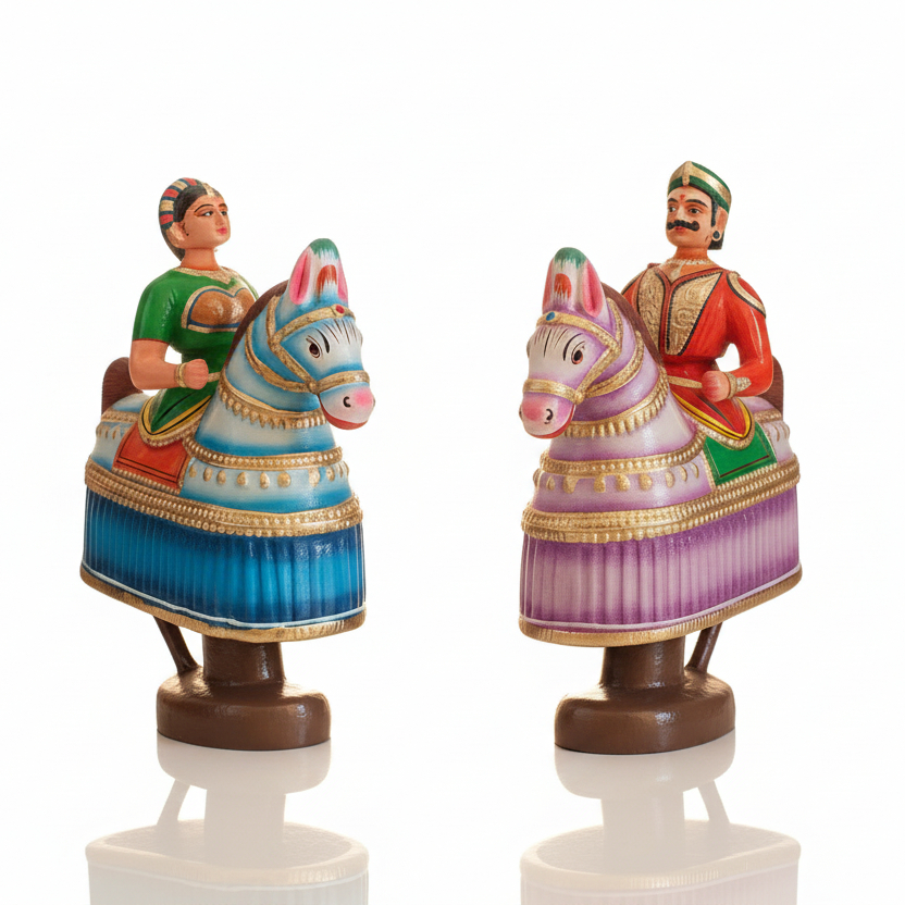 Keel Kudure | Thanjavur Thalayatti Bommai | Raja Rani Set