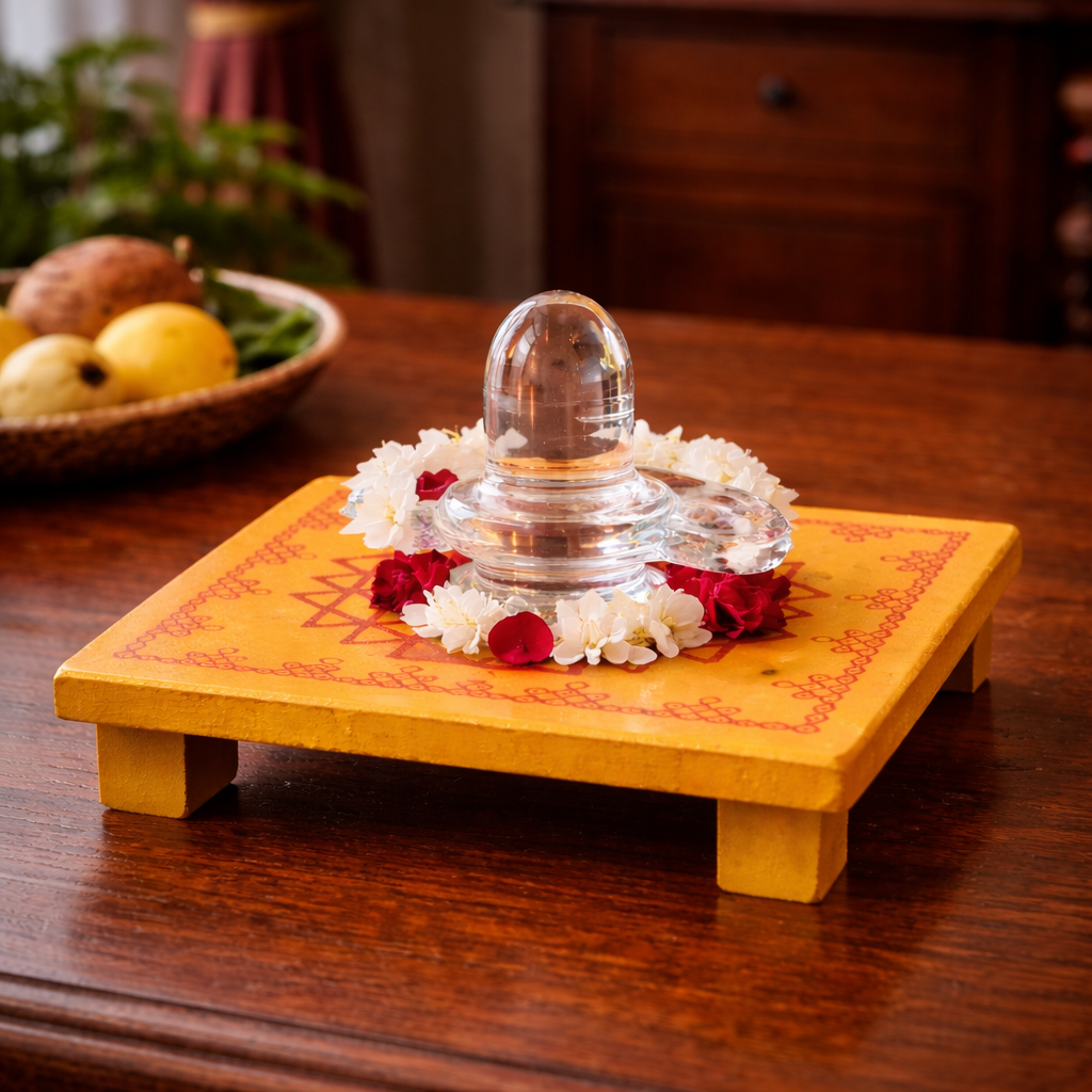 Glass Linga with Peetha