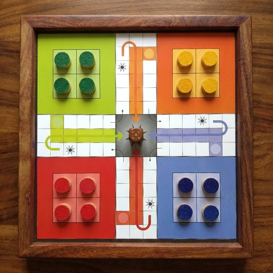 Wooden Magnetic Snake and Ladder | Ludo Fun Traditional and Modern Board Game