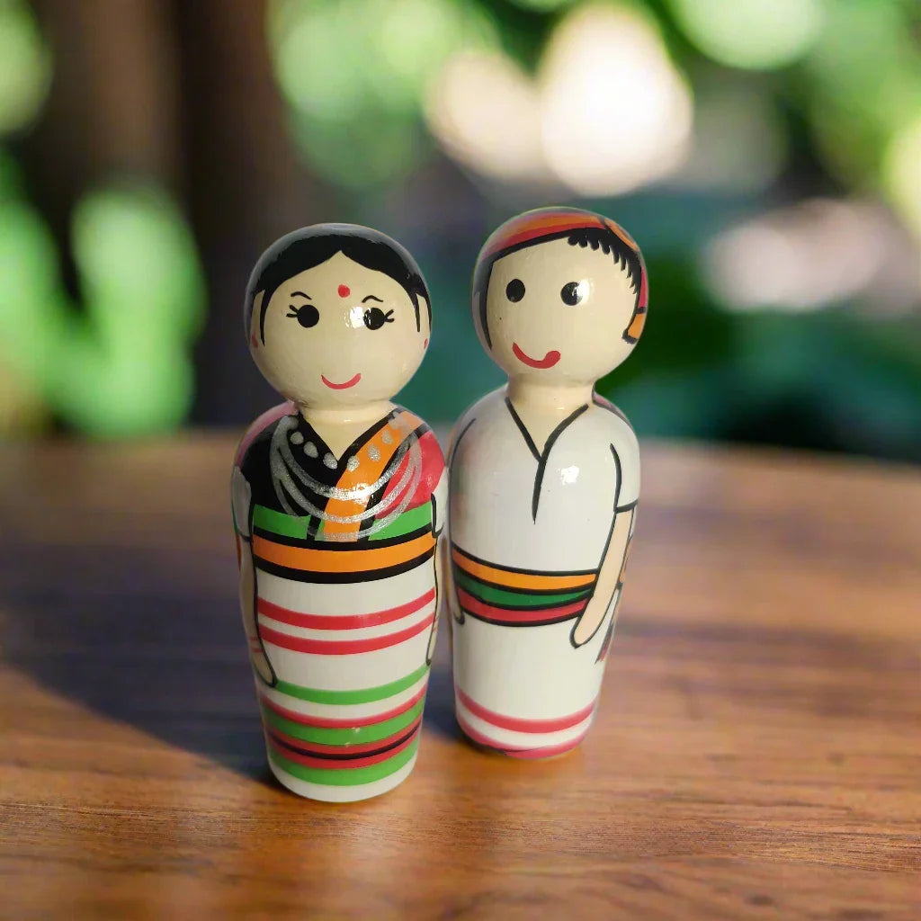 Wooden State Traditional Doll pair pretend play Imagination Montessori Non Toxic