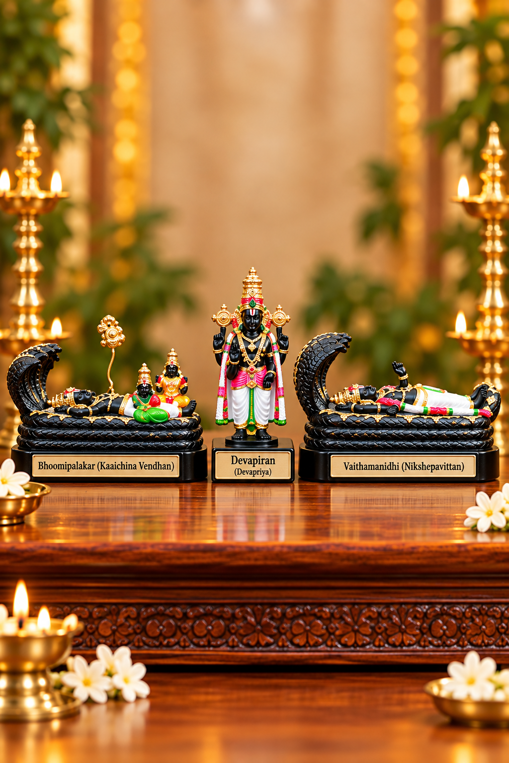 Handcrafted Nava Tirupathi Clay Idols (Set of 9) –Antique Stone Finish