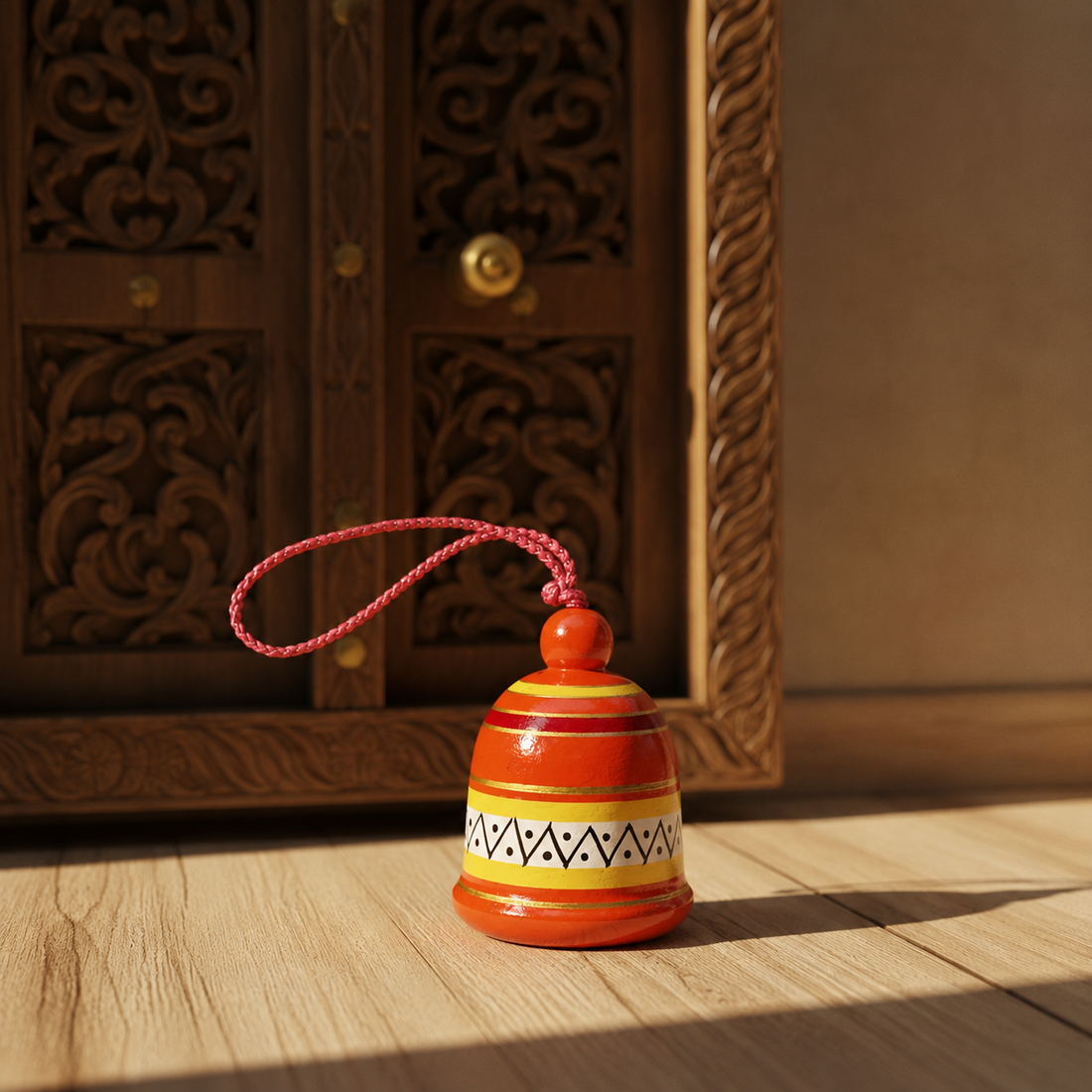 Handcrafted Wooden Traditional Bells Pair | Set of 2