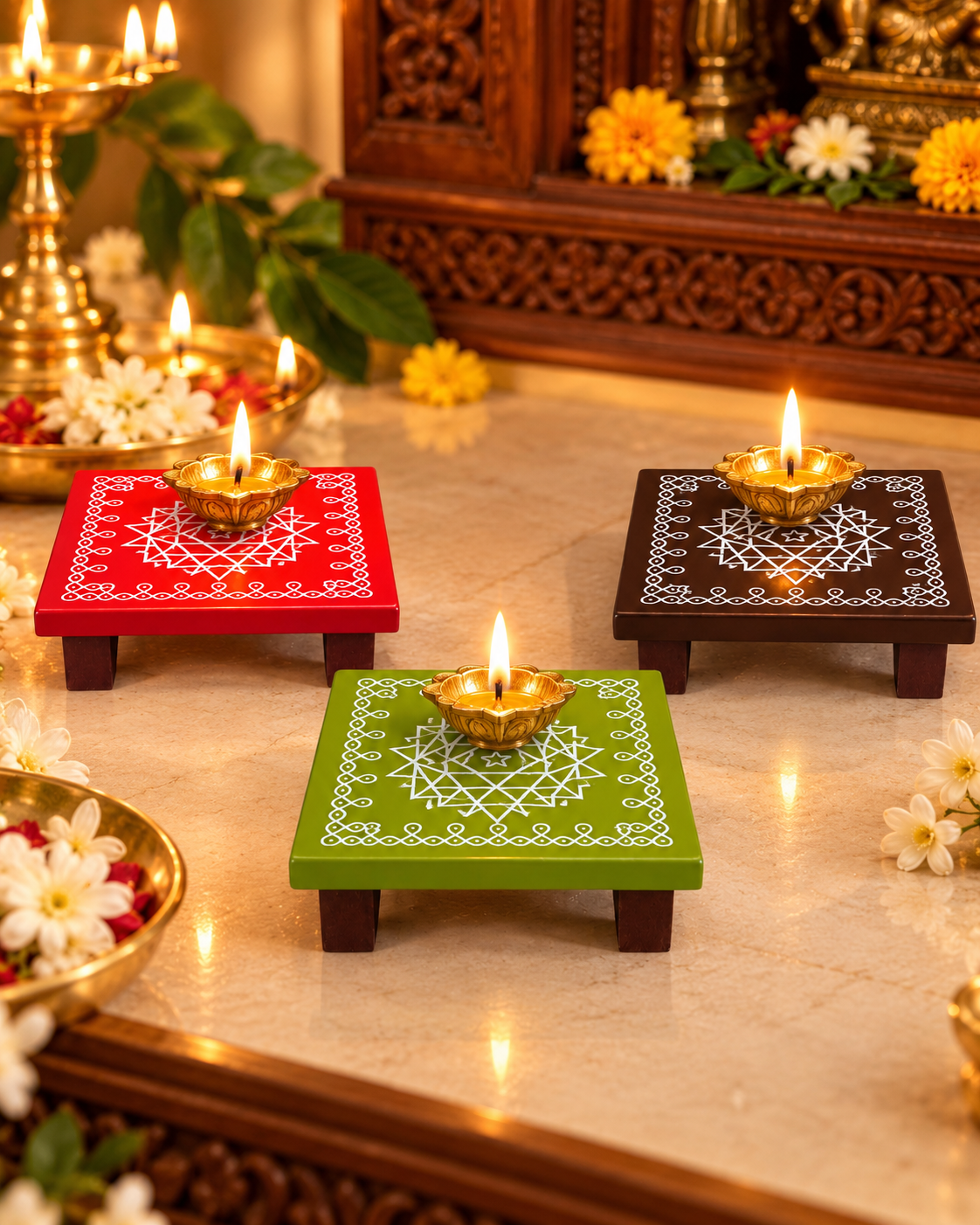 Handcrafted Traditional Peetha/ Chowki - 3 and 4 inch