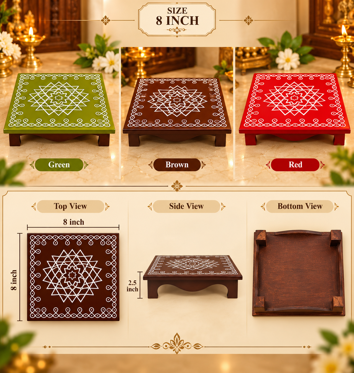 Handcrafted Traditional Peetha 8, 10 and 12 inches