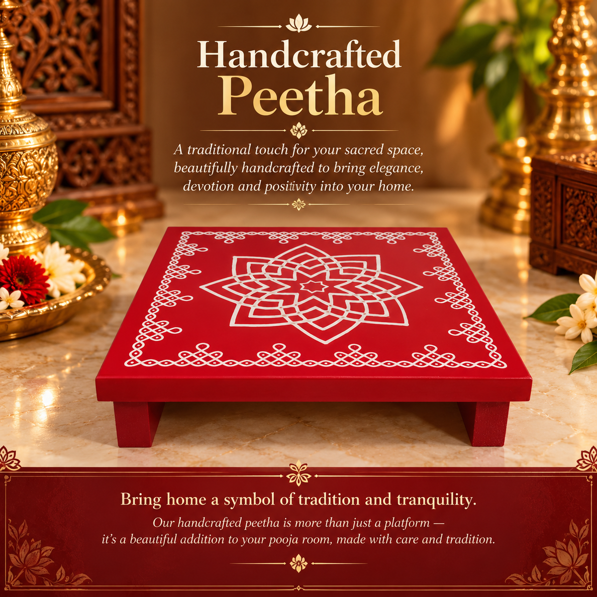 Handcrafted Traditional Peetha/ Chowki - 5 and 6 inch