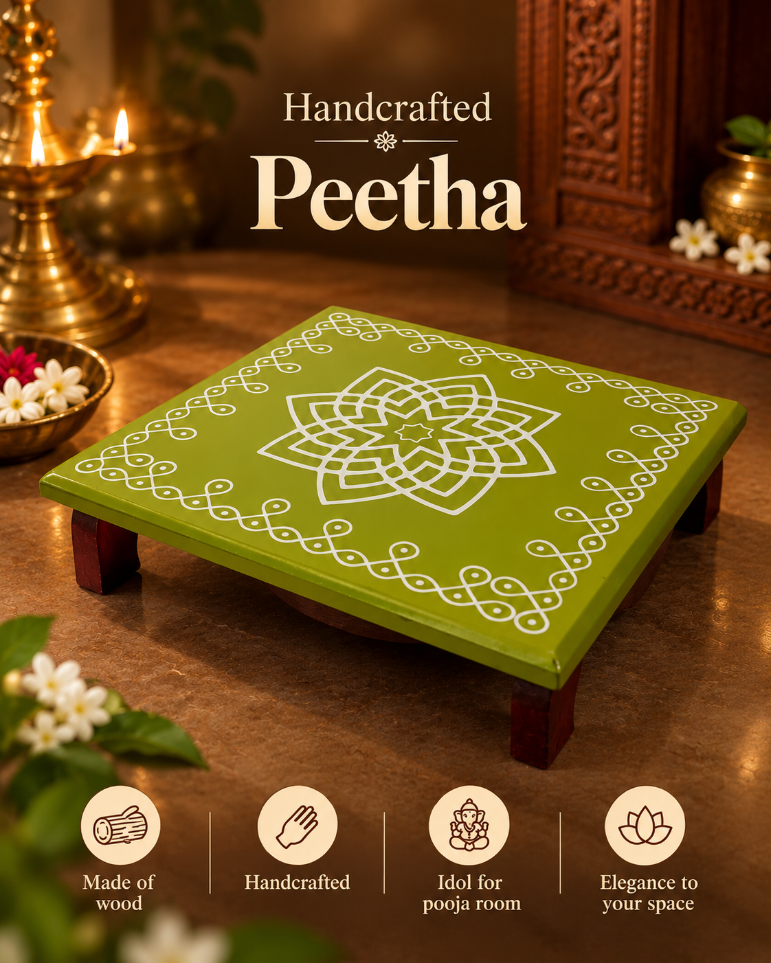 Handcrafted Traditional Peetha 8, 10 and 12 inches