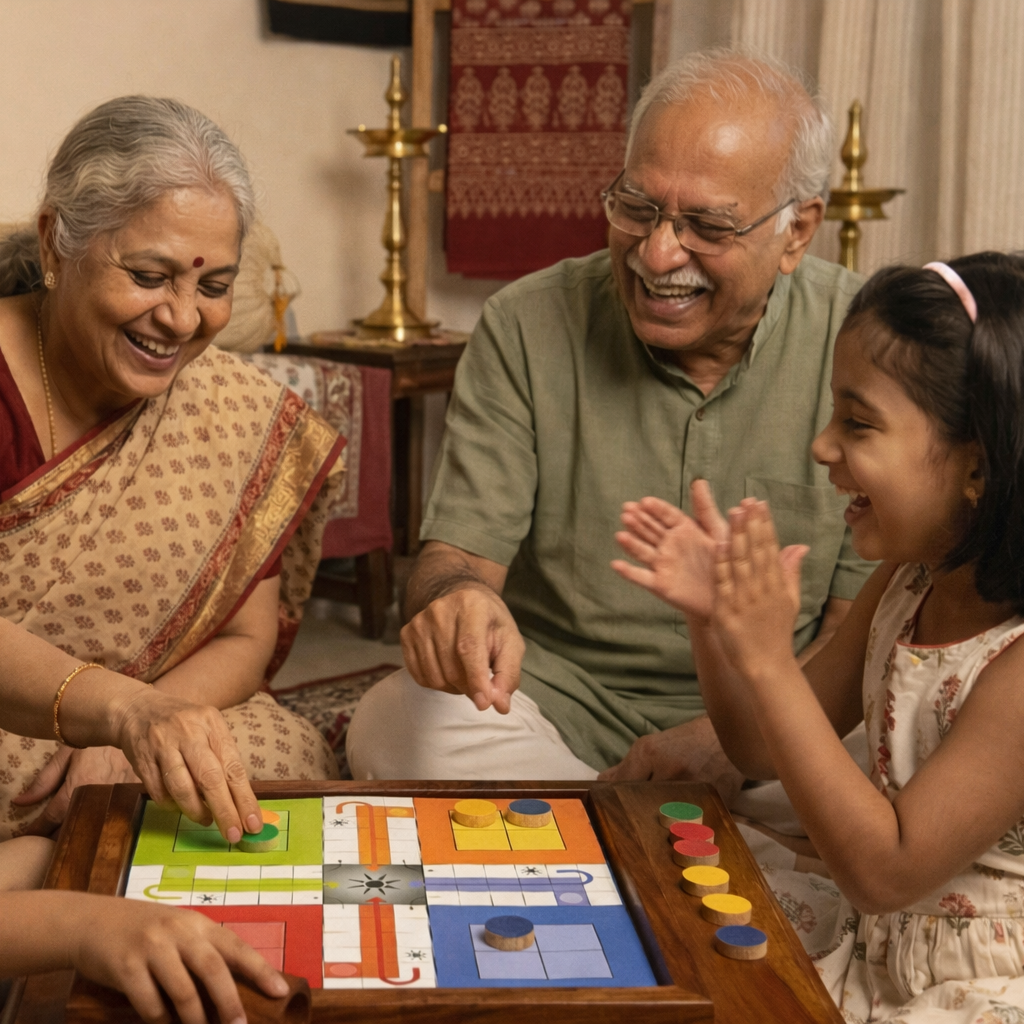 Wooden Magnetic Snake and Ladder | Ludo Fun Traditional and Modern Board Game