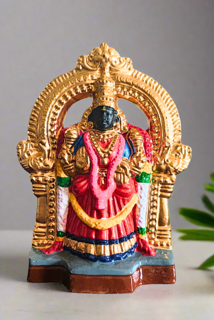 Exquisite Handcrafted Clay Lakshmi Venkateswara Set (Radiant Gold Finish)