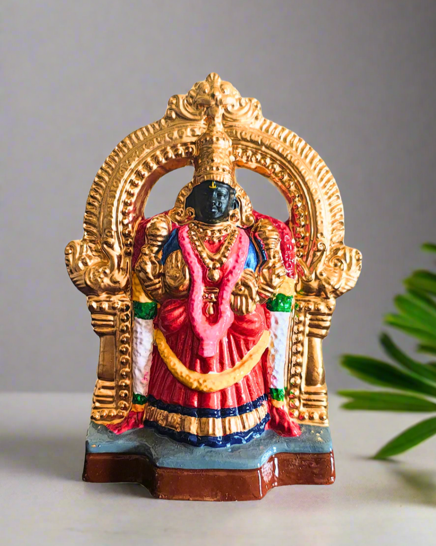 Exquisite Handcrafted Clay Lakshmi Venkateswara Set (Radiant Gold Finish)