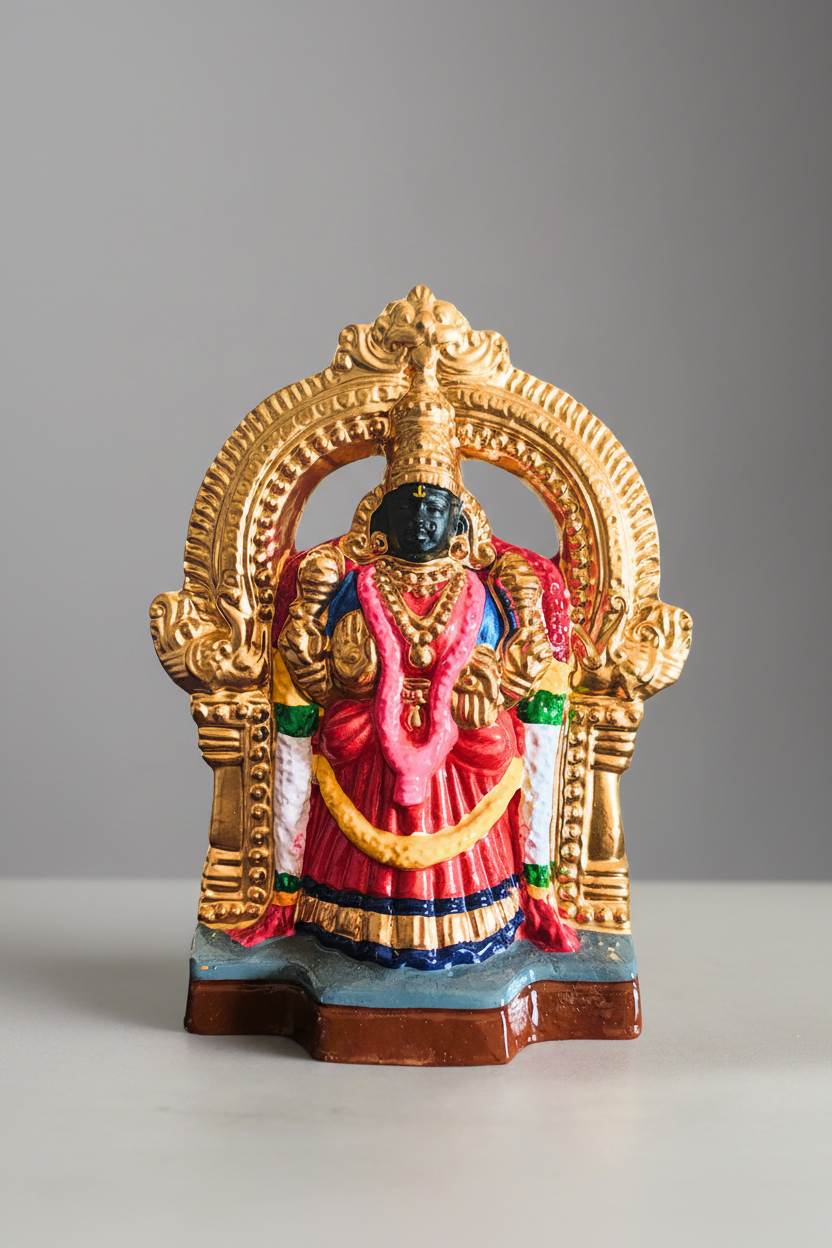Exquisite Handcrafted Clay Lakshmi Venkateswara Set (Radiant Gold Finish)