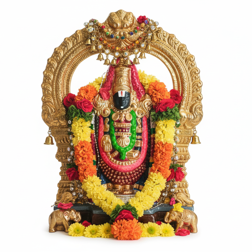 Exquisite Handcrafted Clay Lakshmi Venkateswara Set (Radiant Gold Finish)