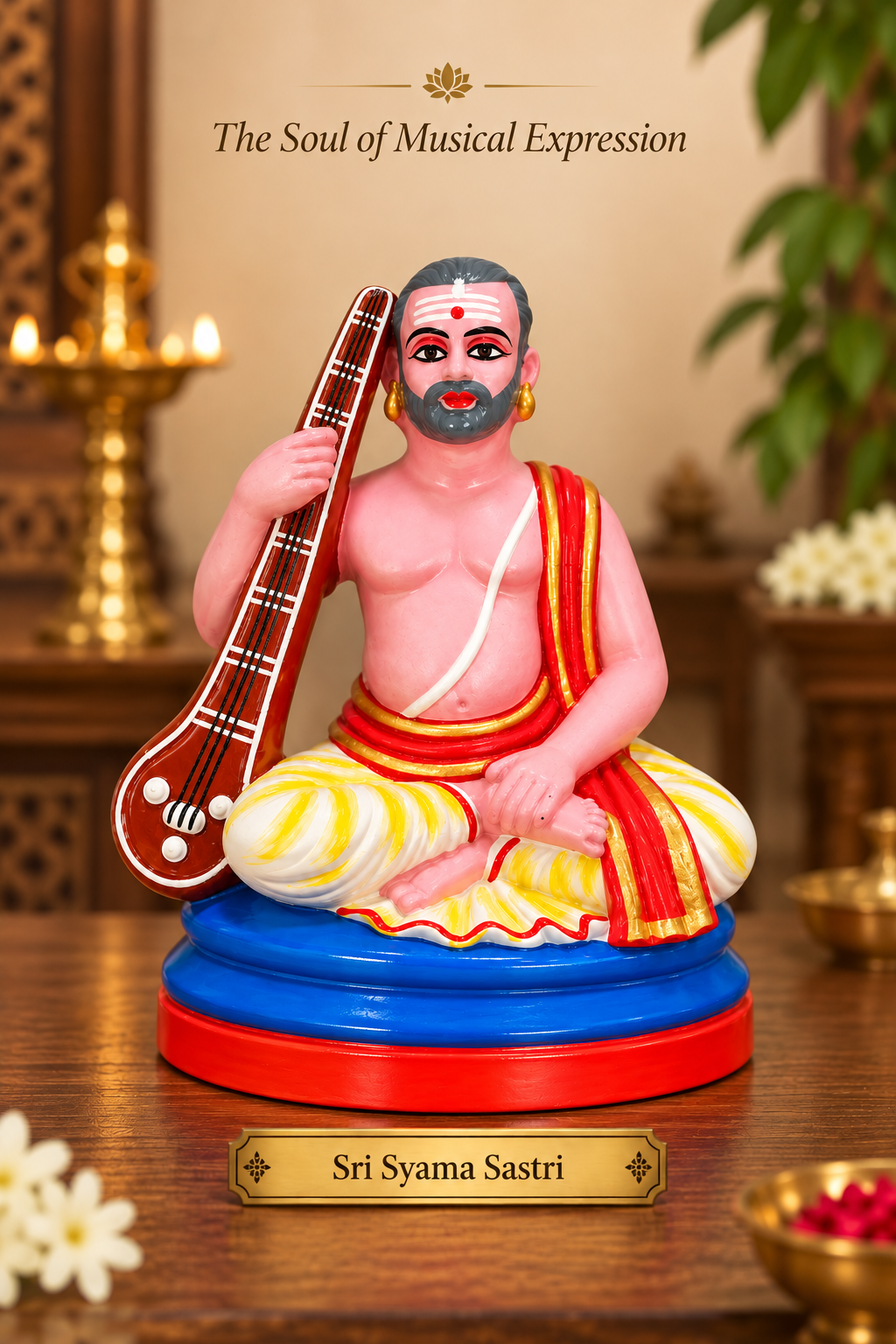 Handcrafted Masters of Carnatic Music Set – Sangeetha Trimurti Golu Dolls (Set of 3)