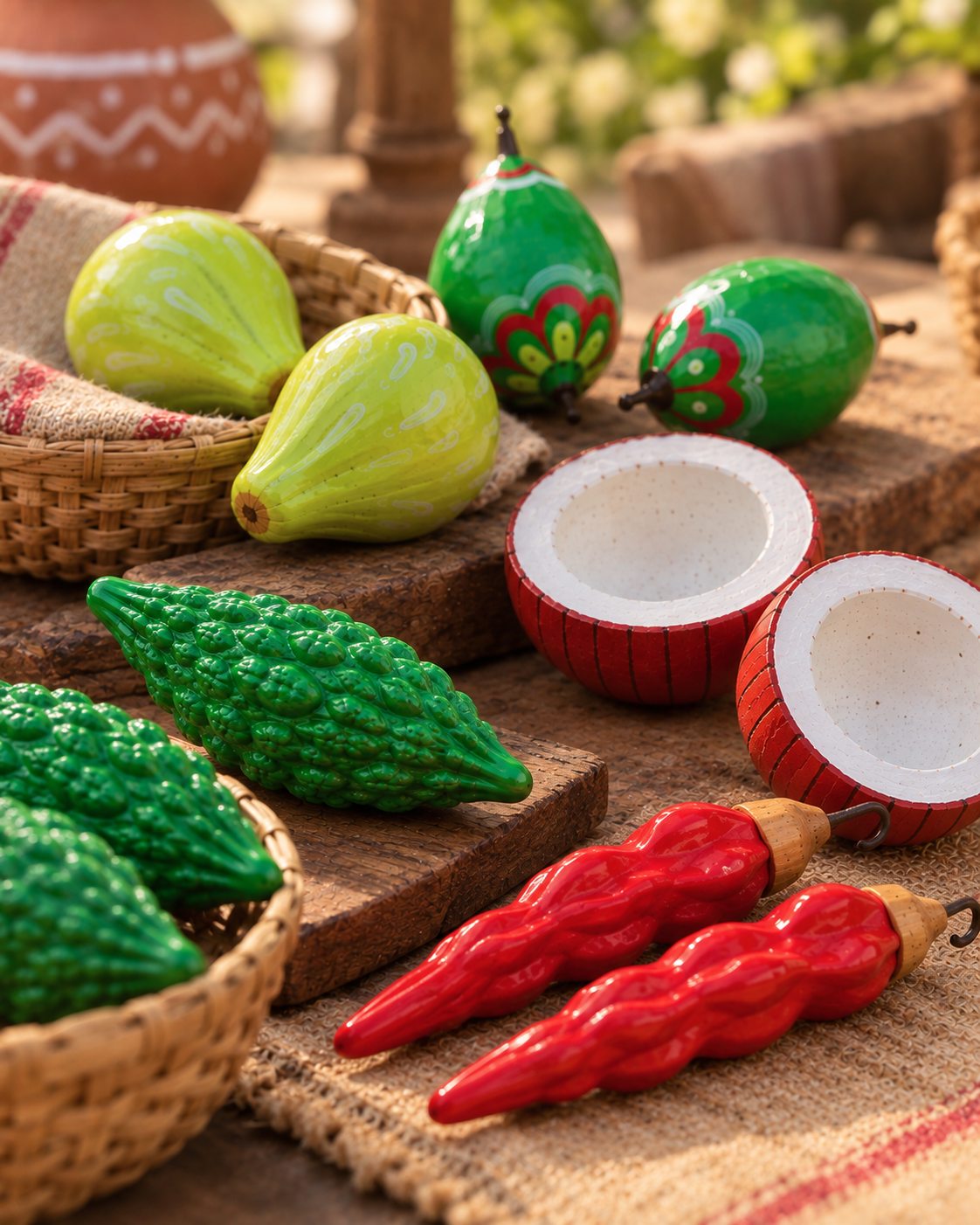 Handcrafted Clay Tarkari Set – Miniature Village Market Vegetables (19 Pcs)