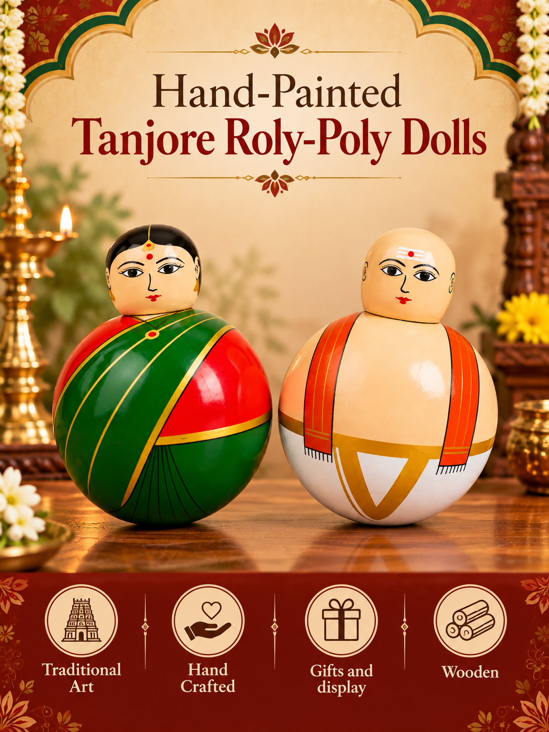 Thanjavur Gundu Bommai - Tanjore Roly-Poly Dolls