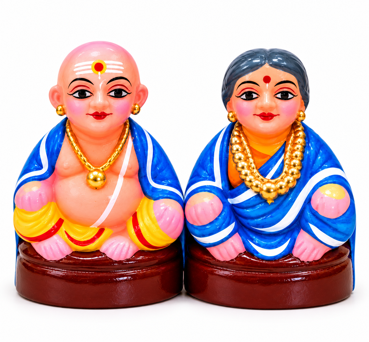 Handcrafted Clay Thatha Paati (Ajja Ajji) Dolls – Traditional Grandparent Couple