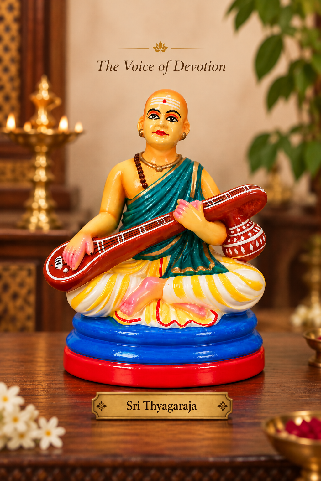 Handcrafted Masters of Carnatic Music Set – Sangeetha Trimurti Golu Dolls (Set of 3)