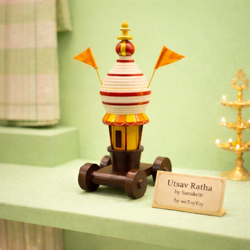 Utsav Ratha | Handcrafted Miniature Temple Chariot | Indian Festive Decor & Gift
