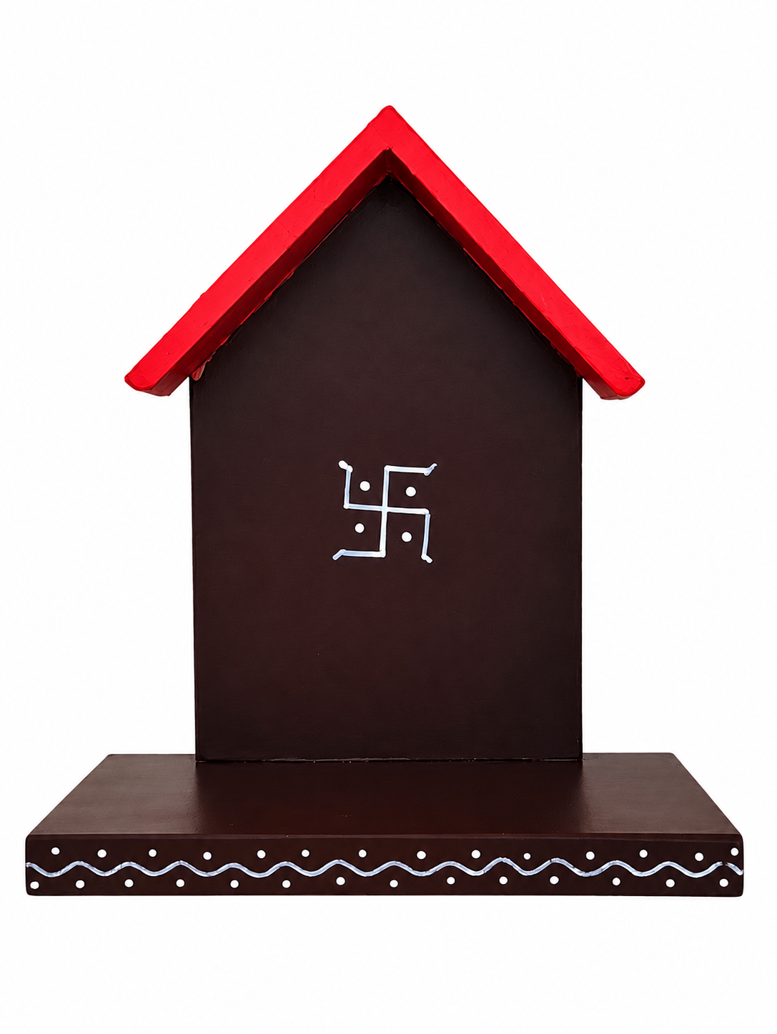 Traditional Mandala Wall Mount Shelf – Handcrafted Wooden Décor