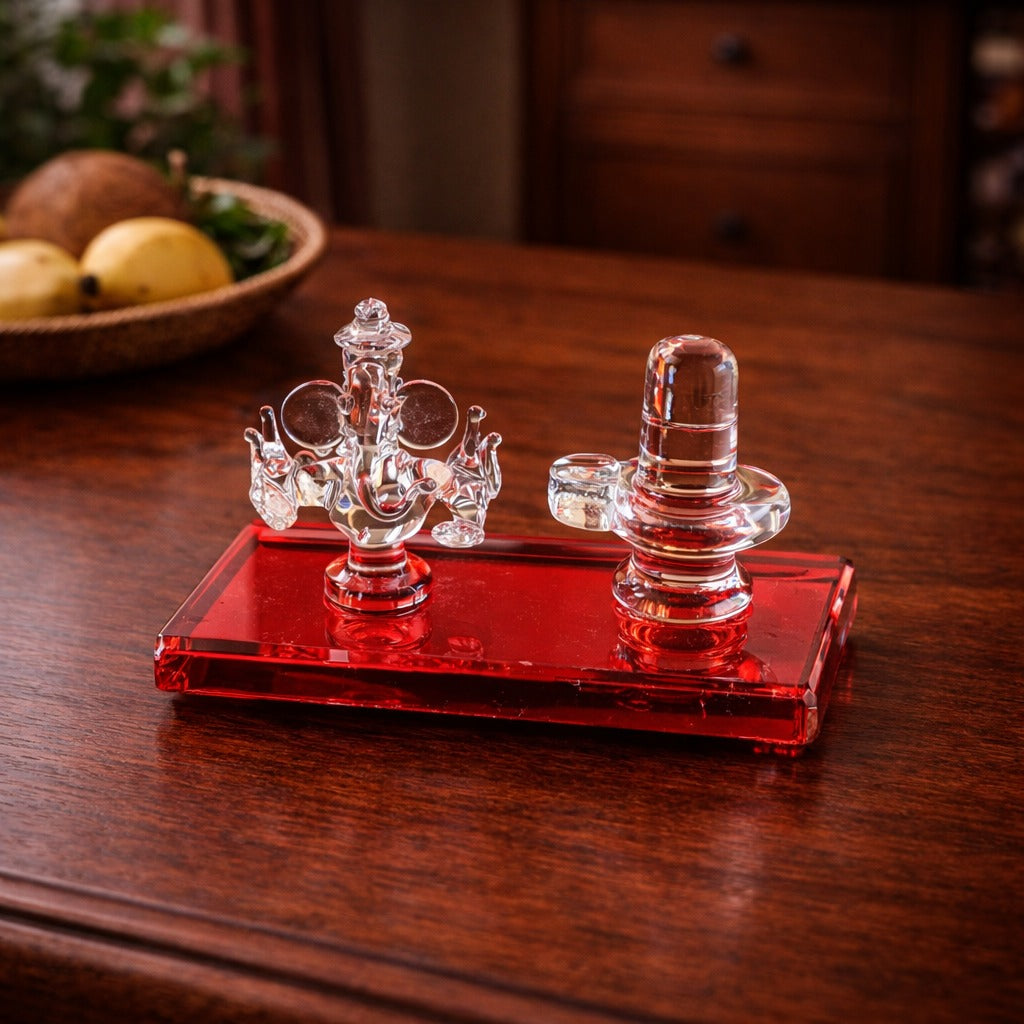 Glass Linga and Ganesha
