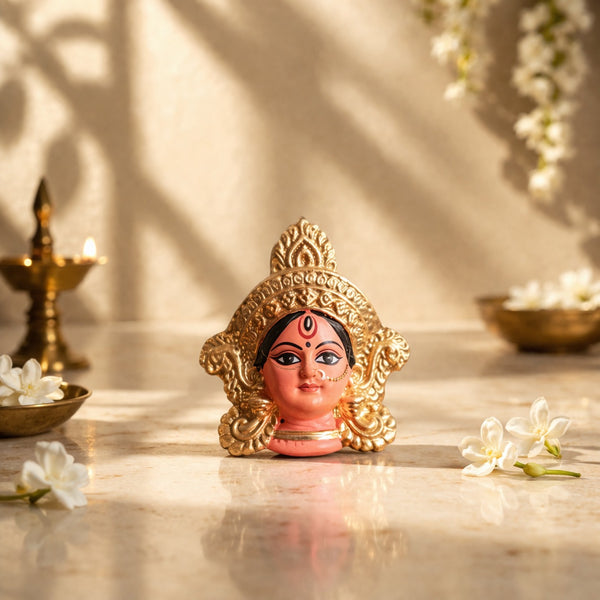 Handcrafted Clay Face Idol | Makhavada | Mukhavada | Traditional Indian Art