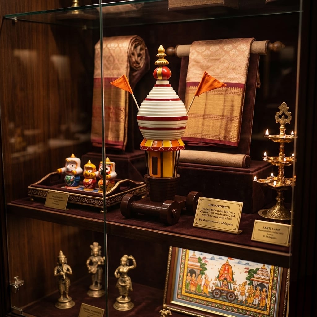 Utsav Ratha | Handcrafted Miniature Temple Chariot | Indian Festive Decor & Gift