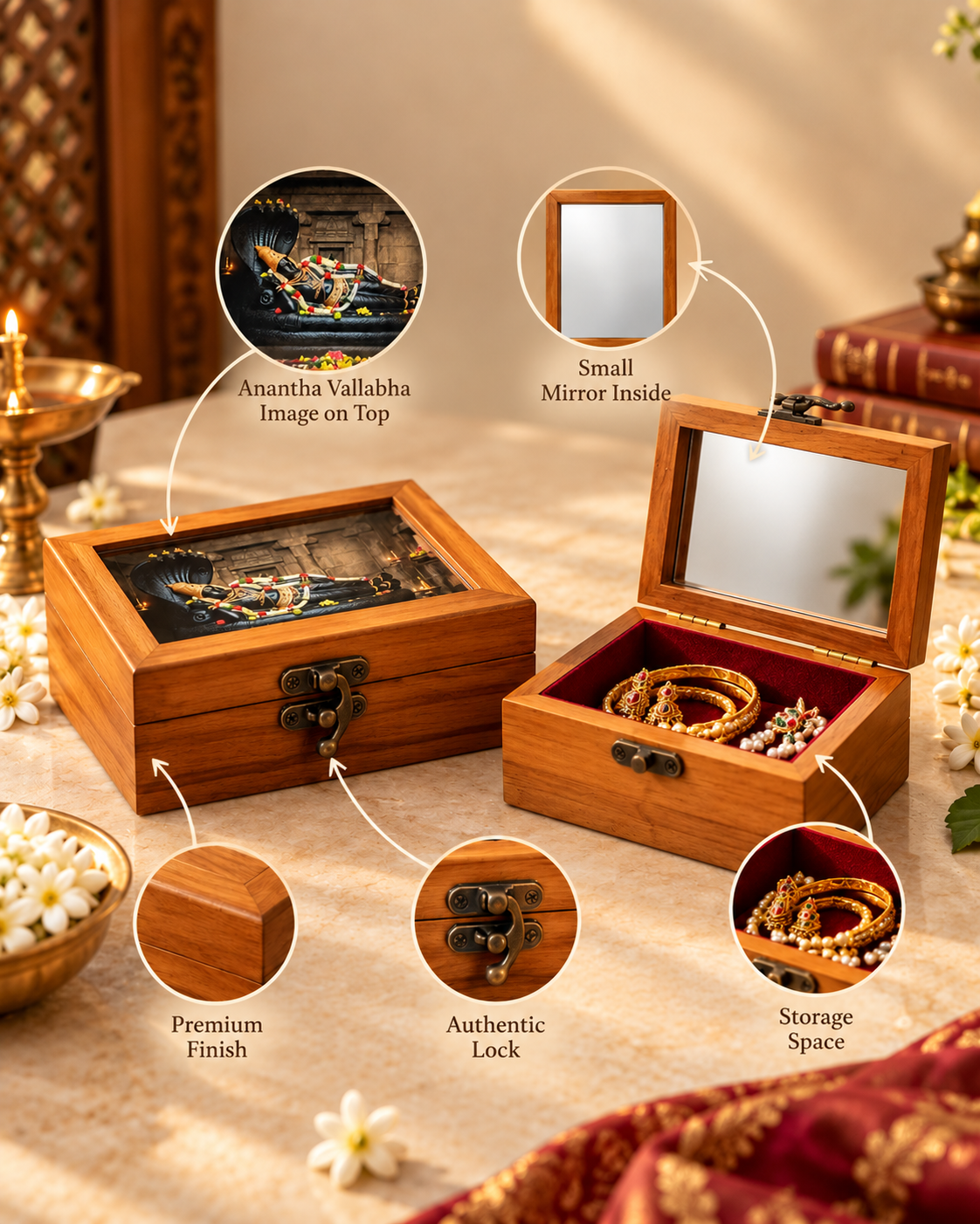 Handcrafted Storage & Festive Gift (Sri Ranganatha Lid Box)