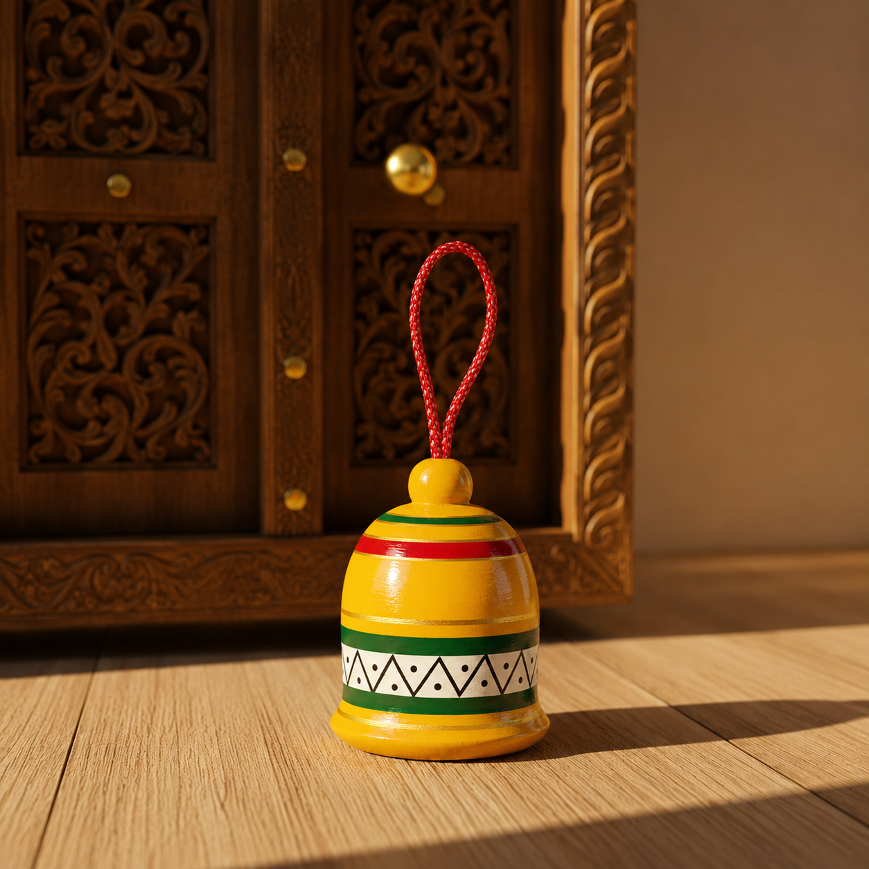 Handcrafted Wooden Traditional Bells Pair | Set of 2